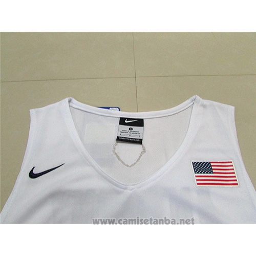 Camiseta USA 2016 Carmelo Anthony #15 Blanco